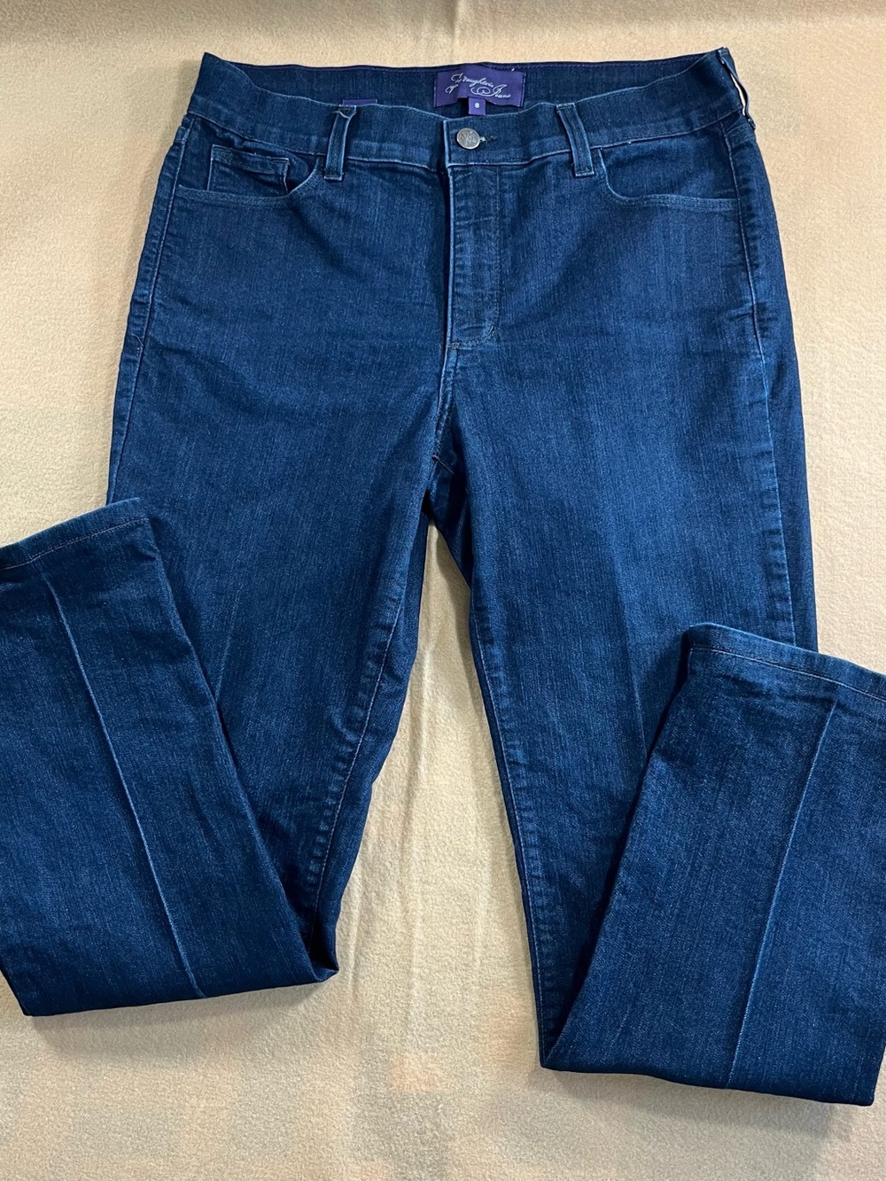 NYDJ Not Your Daughter’s Jeans Women’s 8 Dark Wash Rhinestone Pocket Lift Tuck